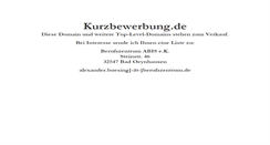 Desktop Screenshot of kurzbewerbung.de