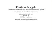 Tablet Screenshot of kurzbewerbung.de